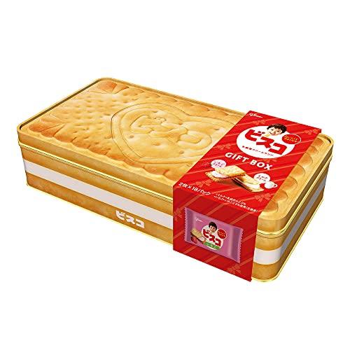 江崎グリコ ビスコ ギフトボックス 36枚(18枚×2味)ミルク味 いちご味 お菓子缶 プレゼント ...