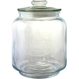 リビング(Living) ガラス瓶 キャニスター ガラス クッキージャー Sサイズ 目安容量約 3.0L 径16×高さ23cm クリア アーモン