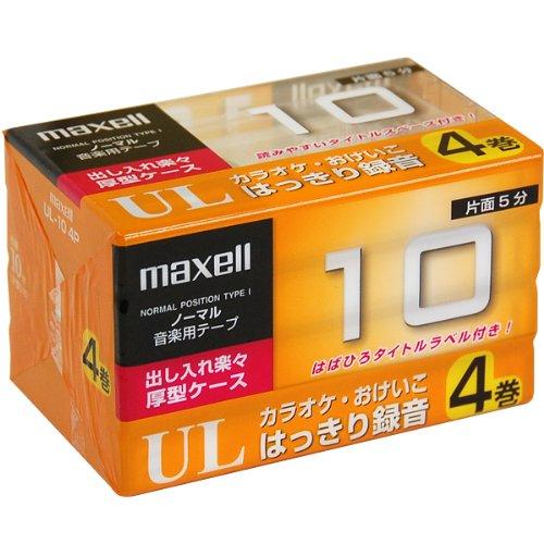 日立マクセル UL-10 4P | マクセル カセットテープ 往復10分 4巻はばひろタイトルラベル...