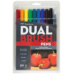 トンボ鉛筆 筆ペン デュアルブラッシュペン ABT プライマリー 10本セット AB-T10CPR｜riiccoo-stor