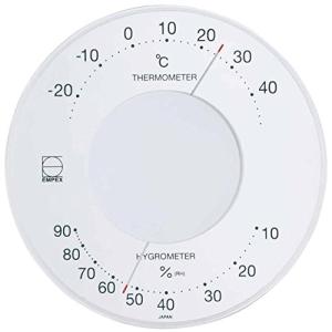 エンペックス気象計 温度計・湿度計 ホワイト (約)高さ10.6×幅10.6×奥行き2.3cm｜riiccoo-stor