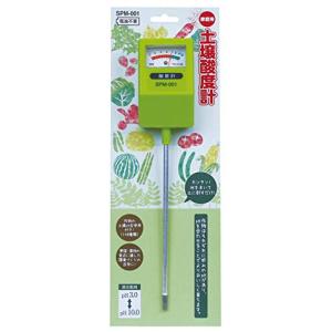 高森コーキ 温度計・湿度計 グリーン 5×3×24cm 土壌酸度計 pH計 電池不要 作物140種の目安表付 SPM-001