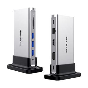 LENTION 縦置き ドッキングステーション CB-D55 4K HDMI VGA USB3.0 3ポート ギガビット有線LAN SD / M｜riiccoo-stor