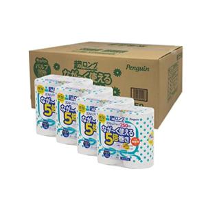 Penguin 丸富製紙【ケース販売】ペンギン 超ロングパルプ トイレットロール 250m 4ロール シングル 4パック｜riina-shop