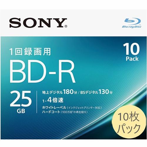 ブルーレイディスク 1回録画用 10枚パック BD-R 25GB 1層 4倍速 10BNR1VJPS...