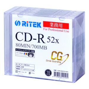 データ用 CD-R 700MB 52倍速　Ritek Professional with "CG" Technology (Ritek Pro "CG") 5ｍｍスリムケース入り10枚パック 業務用 RITEK cd-r｜rijapan