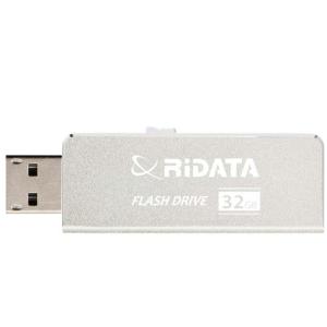 スライド式 USB 2.0 32GB アルミボディ シルバー USBメモリー インデックスシール付 片手で簡単スライド式 RI-OD17U032 SV usb RiDATA メール便OK ポスト投函｜rijapan