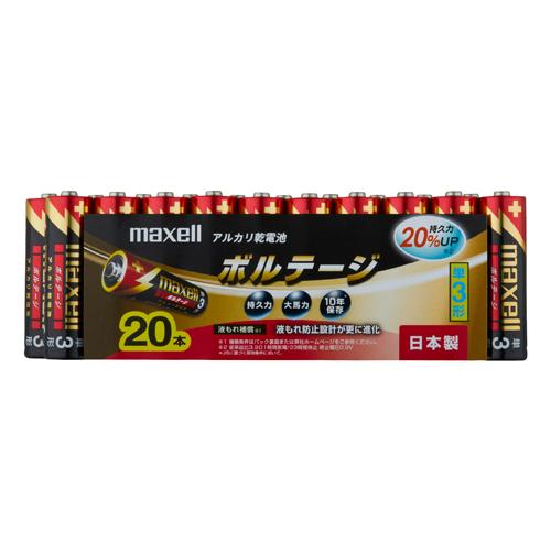 アルカリ乾電池 単3形 20本 ボルテージ LR6(T)20P 乾電池 日本製 20本パック 液漏れ...