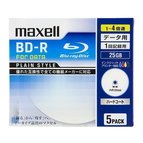 ブルーレイディスク BD-R データ用 1回記録用 5枚入 片面1層 25GB 25gb 1〜4倍速...
