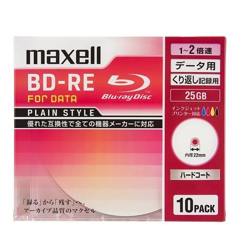 ブルーレイディスク BD-RE 繰り返し記録用 データ用 10枚パック 片面1層 25GB 1〜2倍...