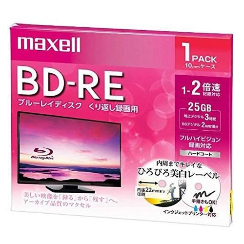 ブルーレイディスク BD-RE 1枚パック 1層 25GB 1〜2倍速記録対応 BEV25WPE.1...