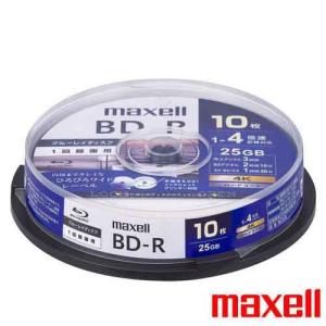 ブルーレイディスク 1回録画用 10枚スピンドルケース BD-R 25GB 1層 1〜4倍速対応 4K対応 ひろびろワイドレーベルディスク BRV25WPG.10SP maxell マクセル｜rijapan