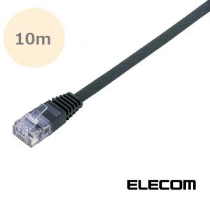 LANケーブル 10m スーパーフラットタイプ Gigabit対応 幅約6mm 厚さ約1.4mm CAT6準拠 lanケーブル cat6 カテゴリー6 10m LD-GF/BK10 エレコム ELECOM｜rijapan