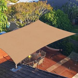 Umi. 撥水シェード 3x4m 砂色 雨よけ 日除けシェード 日よけ クールシェード シェードセイル