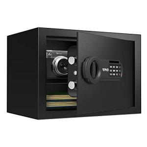 RPNB 金庫 家庭用 小型 電子金庫 保管庫 防犯金庫 デジタルキーボード 緊急キーでロック解除 現金 宝飾品 貴重品 A4ファイル収納ケース 床