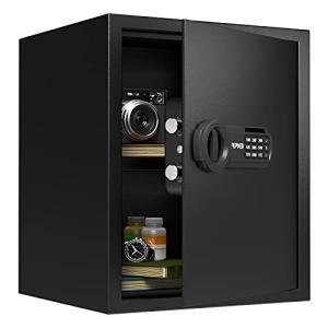 RPNB 金庫 家庭用 小型 電子金庫 保管庫 防犯金庫 デジタルキーボード 緊急キーでロック解除 現金 宝飾品 貴重品 A4ファイル収納ケース 床