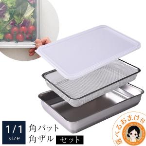 18-8ステンレス 角盆 大(460×365×H25) ステンレス製トレー バット 盆