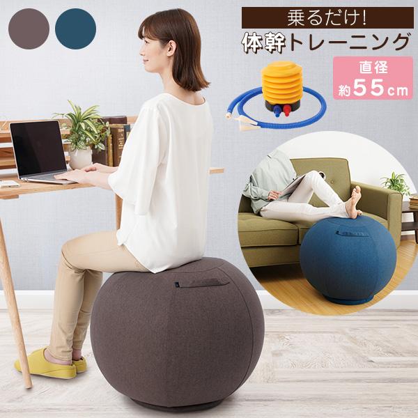 体幹バランスエクサボール 約55cm エアーポンプ付き バランスボール 椅子 姿勢 体幹 エクササイ...