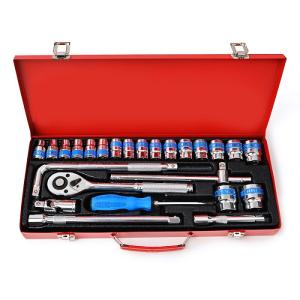 ソケットレンチ 1/2 DR 25P  赤ケース入り ビット差込