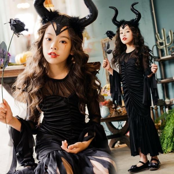 ハロウィーン 衣装 子供コスプレ ハロウィンワンピースコスチューム Hallowen 変身仮装 鬼花...