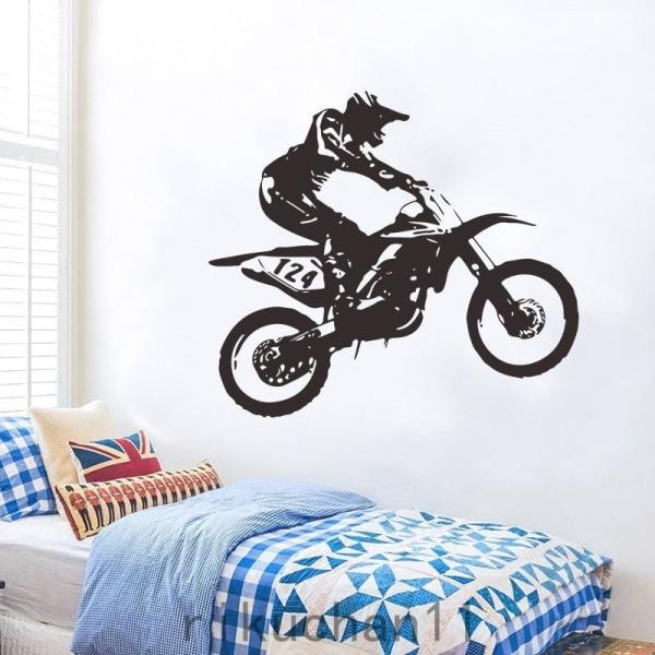 ウォールステッカー ウォールシール 壁紙ステッカー 壁紙シール バイク オートバイ 男性 PVC お...