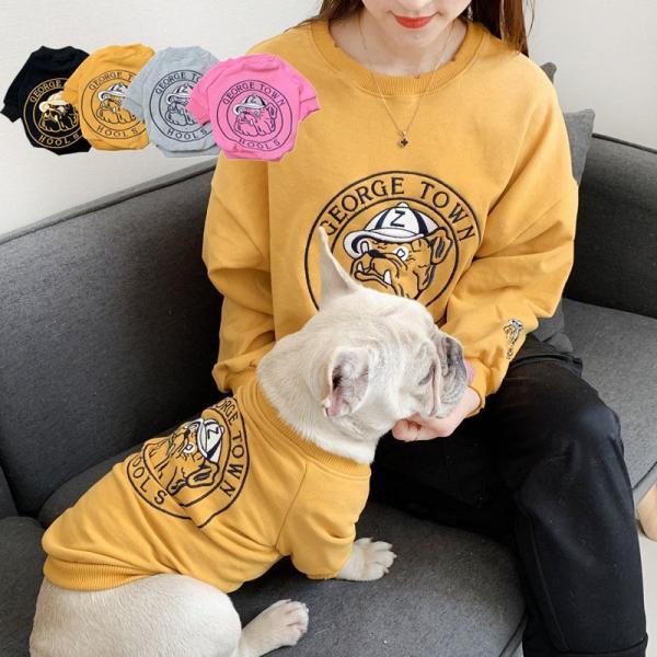 ペットとお揃いパーカー 犬の服 ペットとお揃いTシャツ ペット親子お揃い ペア犬用　半袖Tシャツ夏服...