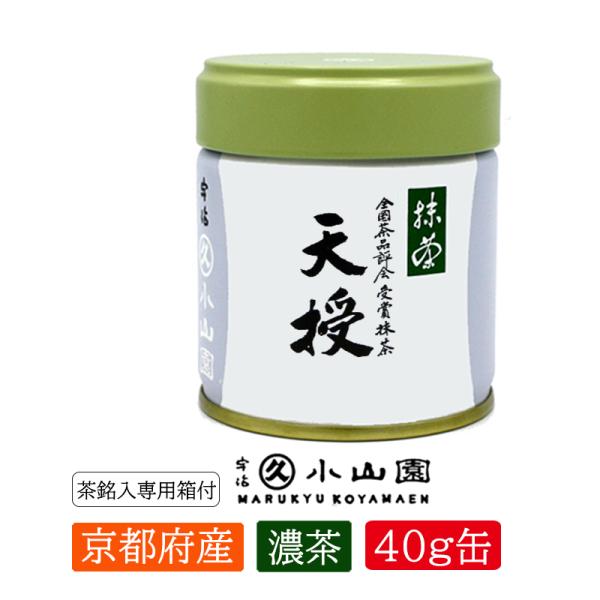 抹茶 宇治 丸久小山園 天授 40g 缶詰（てんじゅ）全国茶品評会受賞抹茶 京都産 日本茶 茶道 濃...