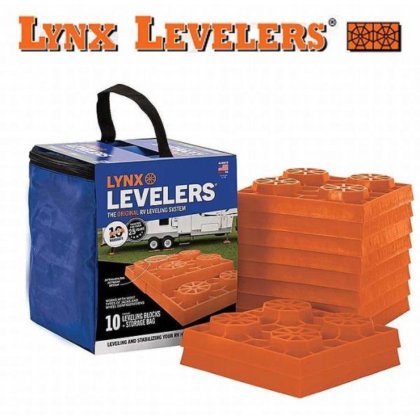 リンクスレベラーLynx Levelers RVレベラーシステム10枚セット 収納袋付き重量車キャン...