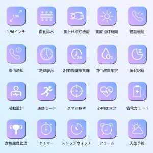 スマートウォッチ 血糖値 血圧測定 血中酸素 ...の詳細画像2