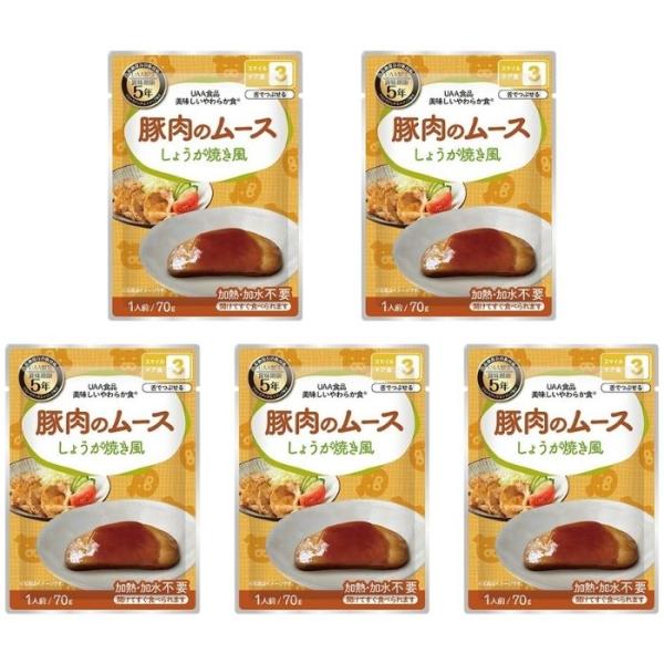 【5個セット】アルファフーズ UAA食品 豚肉のムースしょうが焼き風 70g 美味しいやわらか食 非...