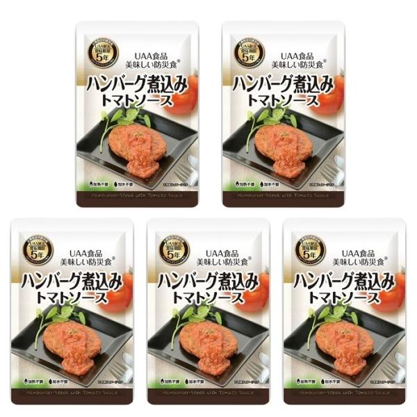 【5個セット】アルファフーズ UAA食品 ハンバーグ煮込み トマトソース 100g 美味しい防災食 ...