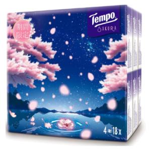 【限定商品】2セット特価　Tempo SAKURA  テンポ ティッシュ 18個入×２ 桜の香り