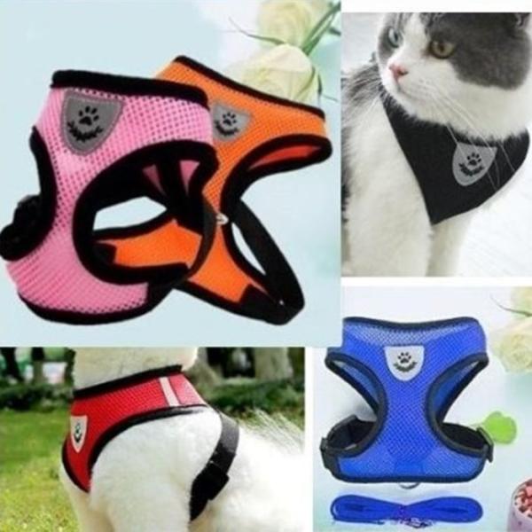 犬 ハーネス リード付 犬用 小型犬 中型犬 猫 胴輪 メッシュ ペット ウェア（S~XL）工型