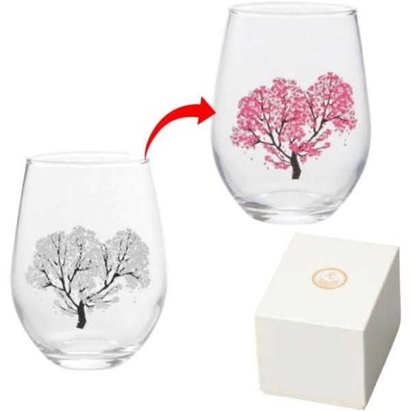 お中元 温度をデザイン桜が満開冷感桜 冷感花火 フリーグラス冷感桜 冷感花火ゆらゆらグラス丸モ高木陶...