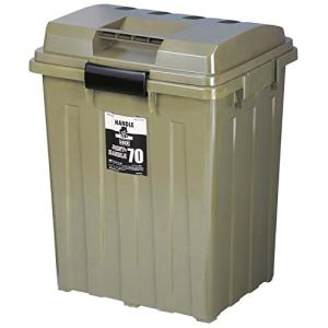 新輝合成 トンボ ゴミ箱 連結可能 ハンドル付 70リットル カーキグリーン 幅49×奥行41.5×高さ62cm 蓋付き 分別 丈夫 屋外 ベラ