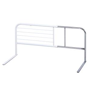 不二貿易 ベッドガード 転落防止 布団ずれ防止 幅95~120×奥行40×高さ45cm ホワイト ハイタイプ 幅調整可能 伸縮式 ベッドフェンス