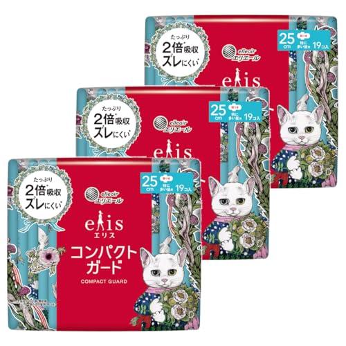 ヒグチユウコ企画品 エリス コンパクトガード 25cm（特に多い昼用）羽つき 19枚×3個 まとめ買...