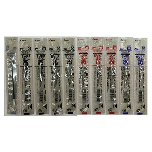 パイロット 油性ボールペン替芯 細字0.7mm 黒5本・赤3本・青2本 BVRF-8F-B/R/L ...