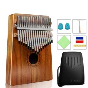 カリンバ 17キー Kalimba HELESIN 親指ピアノ 相思木（KOA）製17 keys Kalimba ハンマー アフリカ楽器 ソリッドウッド - ナチュラルカラー（EVAケース付き）