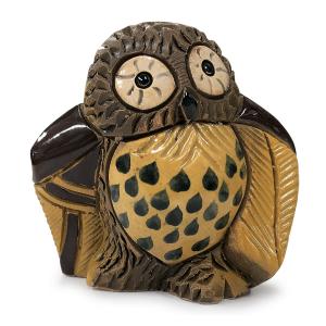 単品 送料 290円 マグネット アメリカンフクロウ M28 陶器 置物 動物