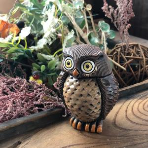 単品 送料 290円 マグネット アメリカンフクロウ M28 陶器 置物 動物