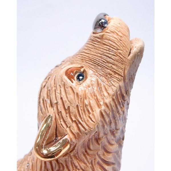 置物 イヌ いぬ 犬  オオカミ おおかみ 狼 陶器 送料無料 F182