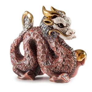 置物 ドラゴン どらごん 陶器 送料無料 F243G : リンコナダ(日本代理店