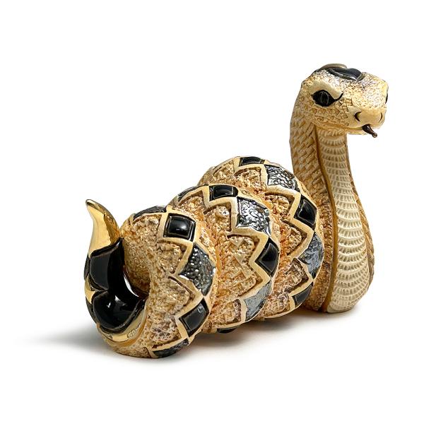 置物 金ヘビ へび 蛇 陶器 送料無料 F251G