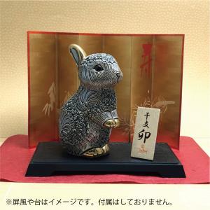 ロップイヤーラビット 置物 ウサギ うさぎ 兎 たれ耳 干支 陶器 送料