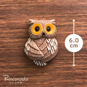 単品 送料 290円 マグネット アメリカンフクロウ M28 陶器 置物 動物