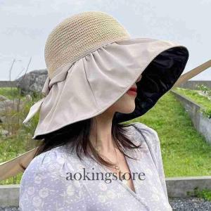 日よけ帽子折りたたみ帽子つば広レディースハット...の詳細画像3