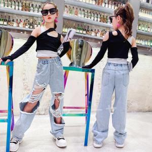 キッズダンス衣装 デニムパンツ ジーンズ ダメ...の詳細画像1