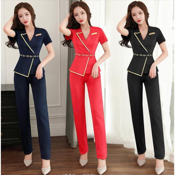 【特価】エステ ユニフォーム サロン 通勤 レディース 3点セット 女性 制服 おしゃれ 半袖 七分...