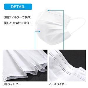 不織布マスク(51枚入)白 送料無料 ホワイト...の詳細画像4